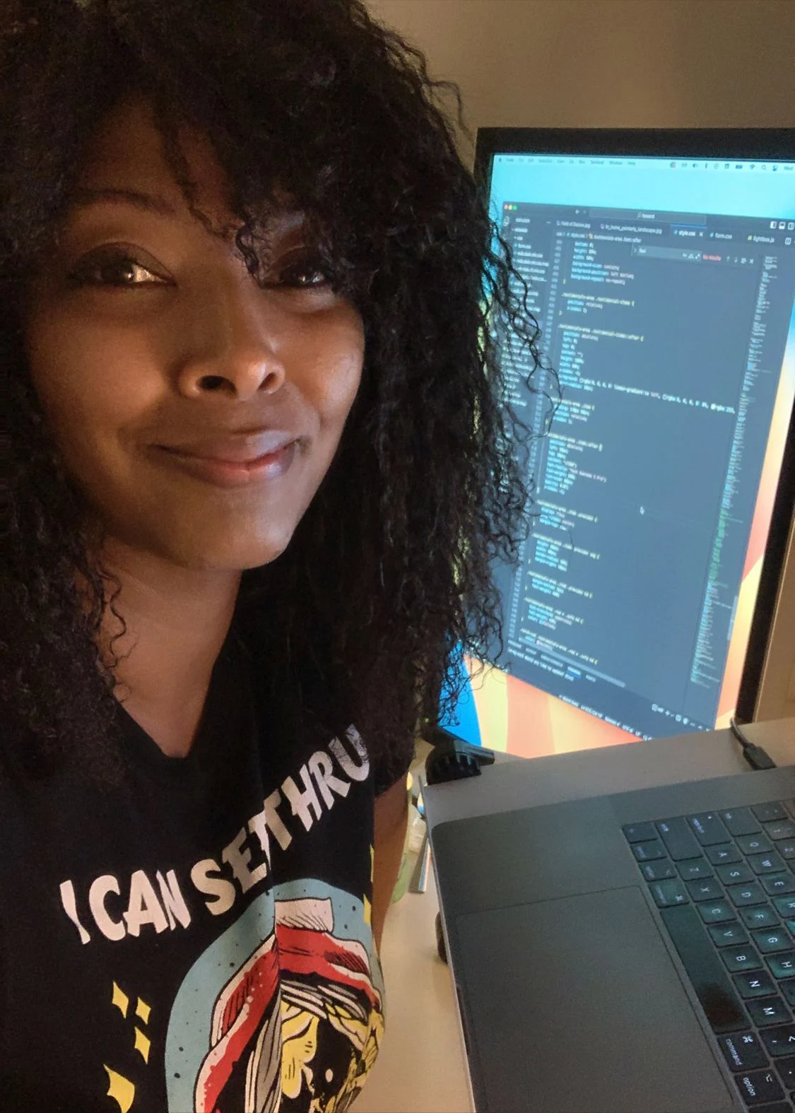 Black web designer and developer workspace in Brooklyn NYC