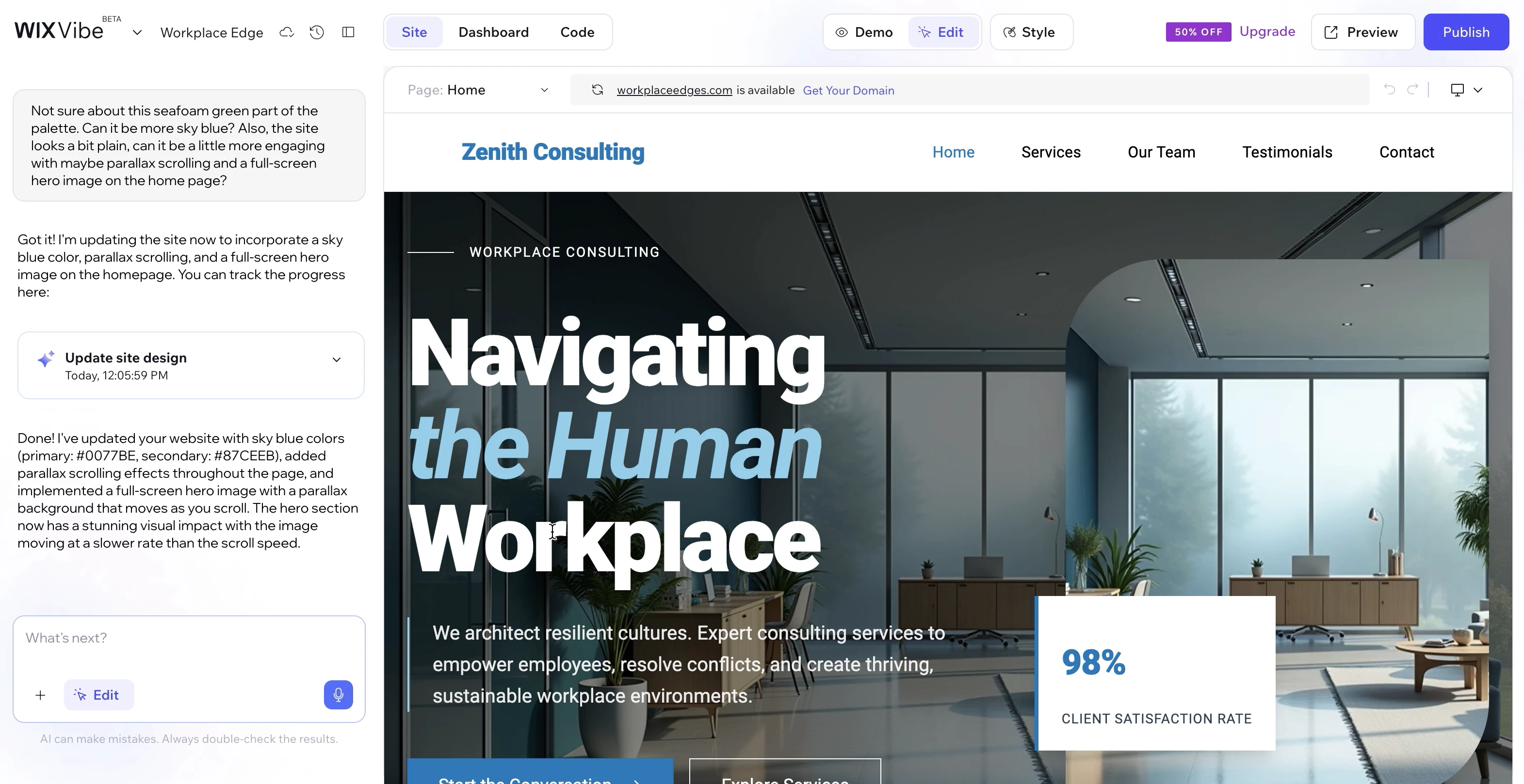 Wix Vibe edit picture in picture